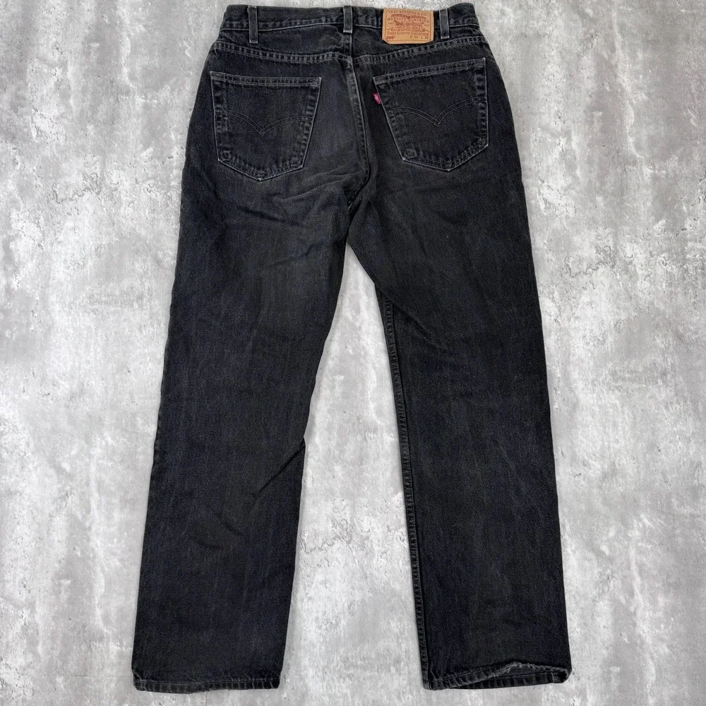 Vintage Levis 505 Jeans‎ 34x30 (33x30) Black Straight Leg USA Denim Distressed